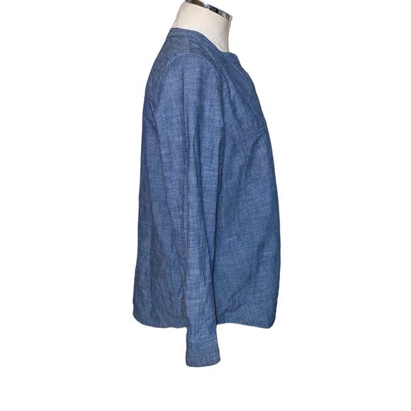 J. Jill Blue Chambray Denim Long Sleeve Tunic Top Size M Petite - Picture 2 of 9